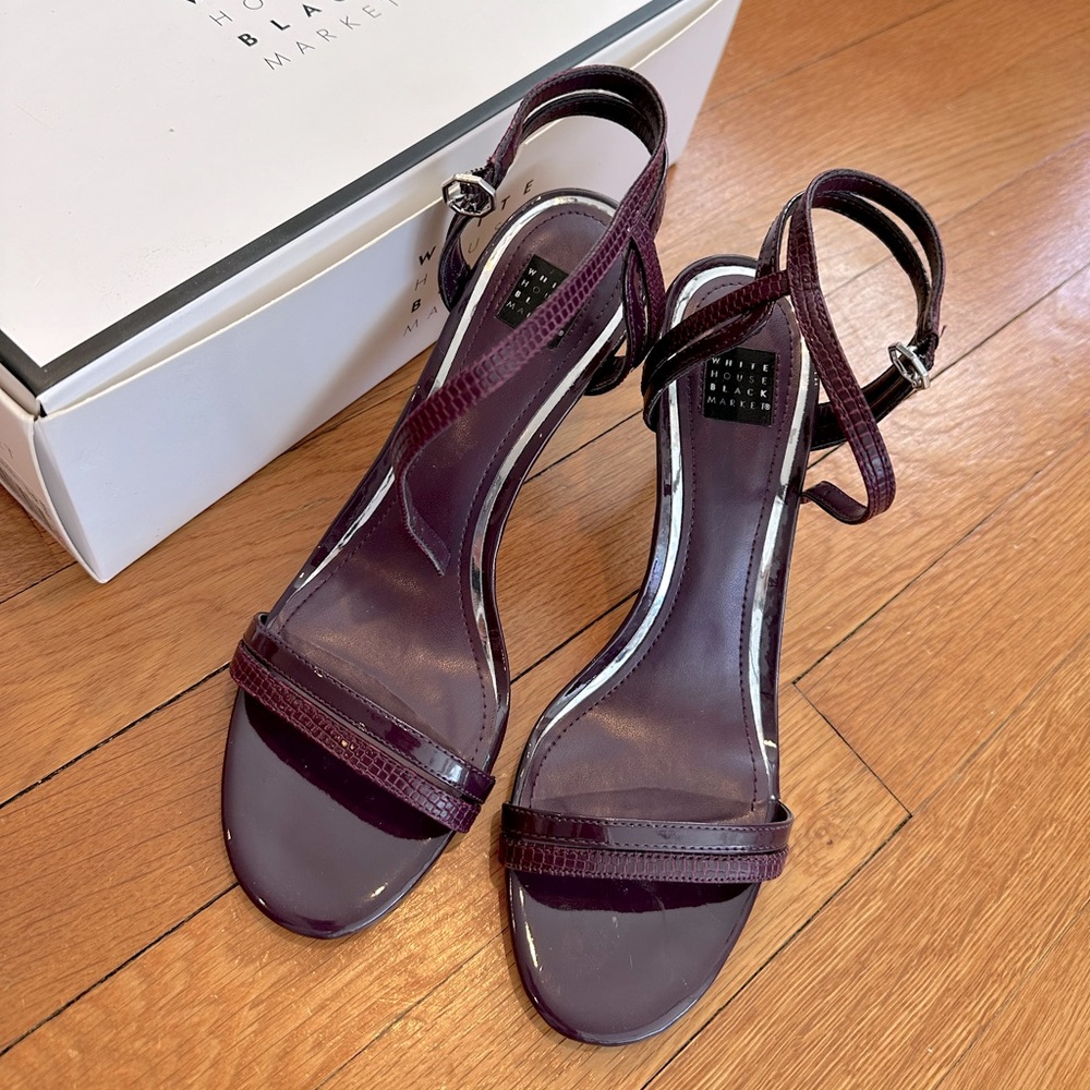 Women’s dark purple high heel sandals